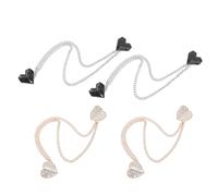Beaupretty Lot de 4 Broches en Alliage de Zinc Chaînes à Pompons Ornées de Cristaux en Forme de Cœur, Épingles Anti-chute pour Châles et Vestes, Accessoires Élégants pour Femmes
