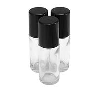 Beaupretty Lot de 4 Flacons Roll-On Vides de 30 Ml Bouteilles Anti-Fuite en Verre Transparent pour Huiles Essentielles Flacons Rechargeables pour Voyage et