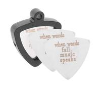 Beaupretty Lot de 4 Médiators pour Guitare Électrique et Basse 1 Clip en Silicone avec 3 Médiators Métalliques Triangulaires Assortiment Épais Accessoires Pratiques pour Musiciens et