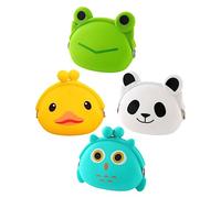 Beaupretty Lot De 4 Portefeuilles en Silicone pour Écouteurs Mini Porte-Monnaie pour Enfants Portefeuille Fin Mignon Dessin Animé Petit Mini Articles Fantaisie pour Porte-Clés