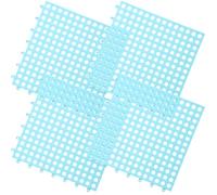 Beaupretty Lot de 4 Tapis Repose-Pieds pour Cage Petit Animal, Tapis Lapin à Trous en Plastique Bleu, Coussinets Antidérapants et Découpables pour Clapier Lapin, Fond Cage et Habitat Hamster