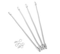 Beaupretty Lot de 4 Tubes D'extension Flexibles Mâle-mâle 6x250 Mm en Métal Chromé pour Pied de Micro à Col de Cygne, Rallonge de Microphone pour Scène, Bureau et Enregistrement,
