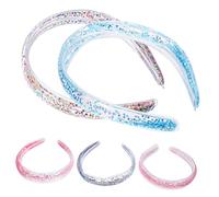 Beaupretty Lot De 5 Bandeaux à Paillettes Larges Taille Unique, Rembourrés, Effet Sable Mouvant, Accessoires Cheveux Pour Femmes Et Adolescentes, Usage Quotidien Et Fêtes