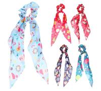 Beaupretty Lot de 5 Élastiques Élastiques à Cheveux Motifs Flocon de Neige de Noël Anneaux pour Cheveux Longue Décoration en Ruban pour Femme Festif pour Fêtes et Présents Couleur Blanche