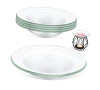 Beaupretty Lot de 5 Plateaux Chauffe-Bougie en Verre 10 Cm, Bol Chauffe-Cire Parfumée pour Aromathérapie, Accessoires pour Brûleurs à Cire Fondue, Support Stable pour Huiles Essentielles,