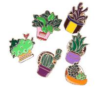 Beaupretty Lot De 6 Broches En Forme De Plante En Alliage Pour Vêtements Motif Fleur Cactus Pour Sacs À