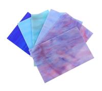 Beaupretty Lot de 6 Feuilles de Vitrail Bleu Mélangé, Verre Cathédrale Ondulé pour Mosaïque, Décoration DIY Église, Maison et Bureau, Matériel Artistique pour Vitraux et Couleur Aléatoire