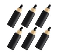 Beaupretty Lot de 6 Flacons Compte-Gouttes en Verre 50 Ml Bouchon Noir Bouteilles Rechargeables pour Huiles Essentielles Cosmétiques Protection Lumière Usage Voyage et Aromathérapie
