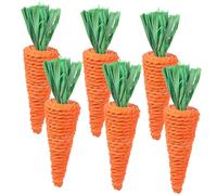 Beaupretty Lot De 6 Jouets Radis à Mâcher Tissés Main pour Petits Animaux De Compagnie, Jouet Molaire en Fibres Naturelles, Taille Grosse, Cage Lapins, Hamsters Et Cochons D’Inde