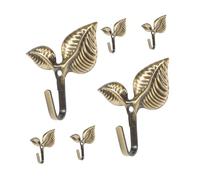 Beaupretty Lot de 6 Patères Murales Vintage en Métal Forme Feuille Or, Crochet Mural Multifonction en Fer, Support pour Tasses et Serviettes, Décoration pour Bureaux et Autres Espaces