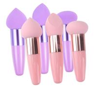 Beaupretty Lot De 6 Pinceaux Éponge Maquillage Polyvalents 3 Pièces Petits Stylos Cosmétiques Secs Et Humides Pour Femmes Usage Quotidien Voyage Couleurs Rose Et Violet