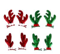 Beaupretty Lot de 8 Pinces à Cheveux de Bois de Cerf de Noël à Paillettes Rouges et Marron Légères et Solide pour Filles Accessoires Festifs pour Fêtes de Noël et Présents