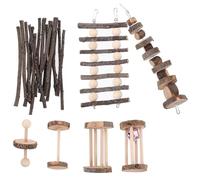 Beaupretty Mâcher en Bois pour Lapins et Écureuils, 7 Pièces, Favorise Le Jeu et l'exercice, Animaux sont Seuls