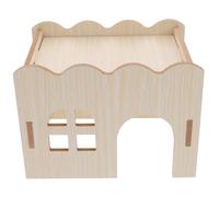 Beaupretty Maison Bois pour Cobaye Intérieure Refuge Multifonctionnel Wavehouse avec Tunnel et Habitat Confortable pour Petits Rongeurs Facile à Nettoyer et Personnalisable