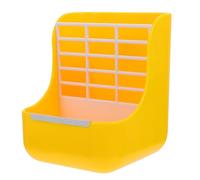 Beaupretty Mangeoire pour Lapin Râtelier Plastique Jaune, Panier Alimentaire Suspendu Anti-gaspillage, Accessoire Pratique pour Lapins, Cochons D’Inde et Chinchillas, Facile à Nettoyer,