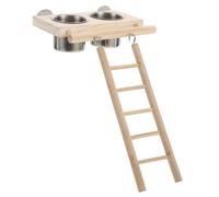 Beaupretty Mangeoire pour Perroquets en Acier Inoxydable Design à Double Bol, Installation Rapide, pour Cage et Alimentation Facile des Oiseaux de Compagnie