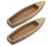 Beaupretty Maquette de Bateau en Bois Inachevée 2 Pièces, Décoration Intérieure Rustique pour Bureau et Salon, Modèle Réduit Artisanal Bois Brut, Objet Décoratif Nautique Élégant