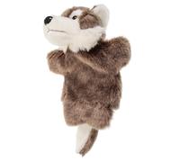 Beaupretty Marionnette Main Loup Peluche Animale Cartoon Peluche Interactive pour Garçon Fille Éducatif Imagination et Jeu Parent-garçon Fille Accessoire de Conte Gris