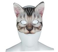 Beaupretty Masque Chat Demi Visage Bleu Style Chat Court Eva pour Carnaval Mascarade Halloween Costume Unisexe