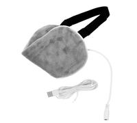 Beaupretty Masque Chauffant Yeux USB Niveaux de Température Masque de Nuit Vapeur Hydratant pour Yeux Secs Gris