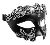 Beaupretty Masque de Égyptien à Demi Face pour Halloween Costume de Cosplay Roman Argenté Accessoire de Fête Polyvalent Détails Réalistes et