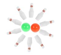 Beaupretty Mini Bowling Set Décor de Maison de Poupée Ensemble Sportif Portable Stable avec Quilles et Boules Jeu de Bowling Miniature pour Bureau et Décoration Facile à et Résistante