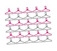 Beaupretty Mini Cintres pour Poupées 60 Pièces, Accessoires de Maison Miniature, Cintres en Plastique Rose et Gris, pour Vêtements et Manteaux de Poupée, Éducatif pour Rangement Organisé