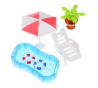 Beaupretty Mini De Plage Décoratif pour Maison De Poupée Chaise Flottante Flotteurs De Piscine Amusants Piscine Miniature Décorations pour Maison De Poupée Parasol De Plage Miniature