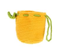 Beaupretty Mini Portefeuille à Cordon De Serrage en Laine Porte-Monnaie Jaune Petit Porte-Monnaie pour Femme Paquet Compact pour Pièces Et Petits Objets