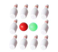 Beaupretty Mini Set Bowling Décoratif Miniature Quilles et Boules Légères pour Maison de Poupée Jeu Compact pour Loisirs Familiaux et Décoration