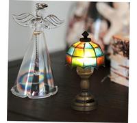 Beaupretty Miniature Abat Jour Parapluie Coloré Semi Transparent Lampe de Chevet Compacte pour Maison Miniature avec Batterie Lithium Remplaçable et Plastique Hauteur