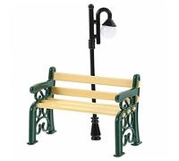 Beaupretty Miniature Banc de Jardin et Lampadaire Courbé Accessoires Décoratifs pour Maison Miniature Décor de Jardin et Scènes