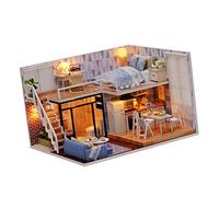 Beaupretty Miniature DIY House Toy Manual Assemble Mini Apartment Puzzle for Family Fun Creative Small Cottage Kit for and Friends Safe and Easy