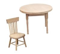 Beaupretty Miniature Dollhouse Kitchen Furniture Set Round Dining Table and Chair for Dollhouse Photography and DIY Miniature World