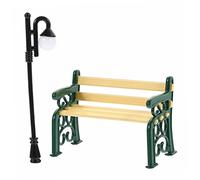 Beaupretty Miniature Mobilier de Jardin DIY Banc Vert et Lampadaire Courbé Décorations Réalistes pour Maison de Poupée et Paysage Miniature