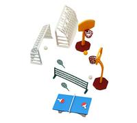 Beaupretty Miniature Sports Ornament Set for Doll Houses Safe and Lightweight Mini Table Tennis and Basketball Model for Childrens Hands