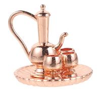 Beaupretty Miniature Tea Set with Rose Finish Dollhouse Accessory for Mini Kitchen Decorative Mini Tea Cups and Pot Creative Small Toy for Pretend Play