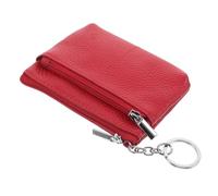 Beaupretty Minimalist Front Pocket Card Holder Wallet with Round Zipper Small Change Pouch for Women Genuine Cowhide Travel Money Organizer in