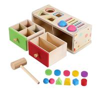 Beaupretty Montessori Bois Couleurs pour Tout Petits Jeu Éducatif Formes à Blocs Solides Bois pour Reconnaissance Couleurs et Développement Cognitif Garçon Fille Ans