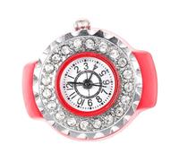 Beaupretty Montre Bague Acier Inoxydable pour Femmes Anneau Décoratif Pratique et Durable Design Simple et Élégant Accessoire Mode Rouge