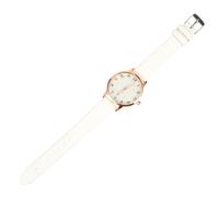 Beaupretty Montre-Bracelet Fine pour Femme 1 Pièce avec Bracelet Style Orient Rose en Similicuir Blanc