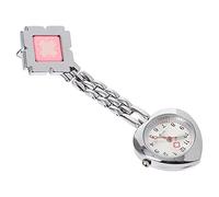 Beaupretty Montre de Poche Infirmière en Alliage Forme Cœur à Clip Luminescente pour Surveillance Médicale Usage Professionnel Médecine Rose Diamant
