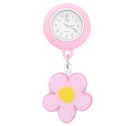 Beaupretty Montre De Poche Infirmière Lumineuse à Clip Silicone Rose Motifs Floraux pour Surveillance Médicale Utilisatrice Professionnelle en Milieu Hospitalier