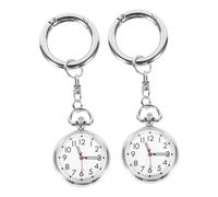 Beaupretty Montre De Poche Infirmière Porte-clés Acier Inoxydable Verre, Chiffres Larges, Lot De 2 Pièces, Surveillance Garçon Et Filles, Usage Médical, Design Suspendu Compact