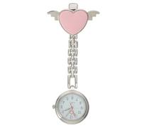 Beaupretty Montre Médicale en Alliage à Motif Cœur Affichage Numérique Clair Montre Infirmière Portable pour Femmes en Milieu Présent Fonctionnel pour Infirmières, Rose, 9x4cm