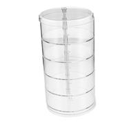 Beaupretty Multi-Layer Rotating Plastic Display Stand with Dustproof Lid Transparent Rotatable Desk Organizer for Figures Postcards and Collectibles Storage