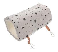 Beaupretty Nid Tunnel Confortable pour Petits Animaux de Compagnie, Lit Suspendu Quatre Saisons en Coton Blanc Étoilé, Tunnel de Repos Chaud pour Cochons D’Inde, Écureuils et Oiseaux,