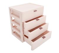 Beaupretty Organisateur De Vanity Desk Mallette De Rangement à Plusieurs Tiroirs Tiroir Multicouche Anti-poussière De Comptoir Pink