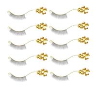 Beaupretty Outil de Présentation de Cils Magnétique en Métal Doré 6 Paires Format Trèfle pour Salon de Beauté Professionnel Application et Essai des Faux Cils