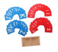 Beaupretty Outils Montessori Bois Lettres Rugueuses Rouge Bleu pour Garçon Fille Matériel Pédagogique Sûr Développement Linguistique et Apprentissage Interactif pour Maternelle et